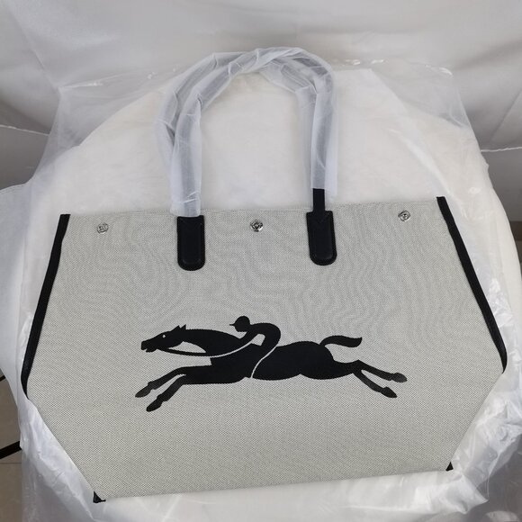 🌈 💖 Longchamp Essential Toile Large Canvas Tote Laptop Bag - Picture 1 of 12